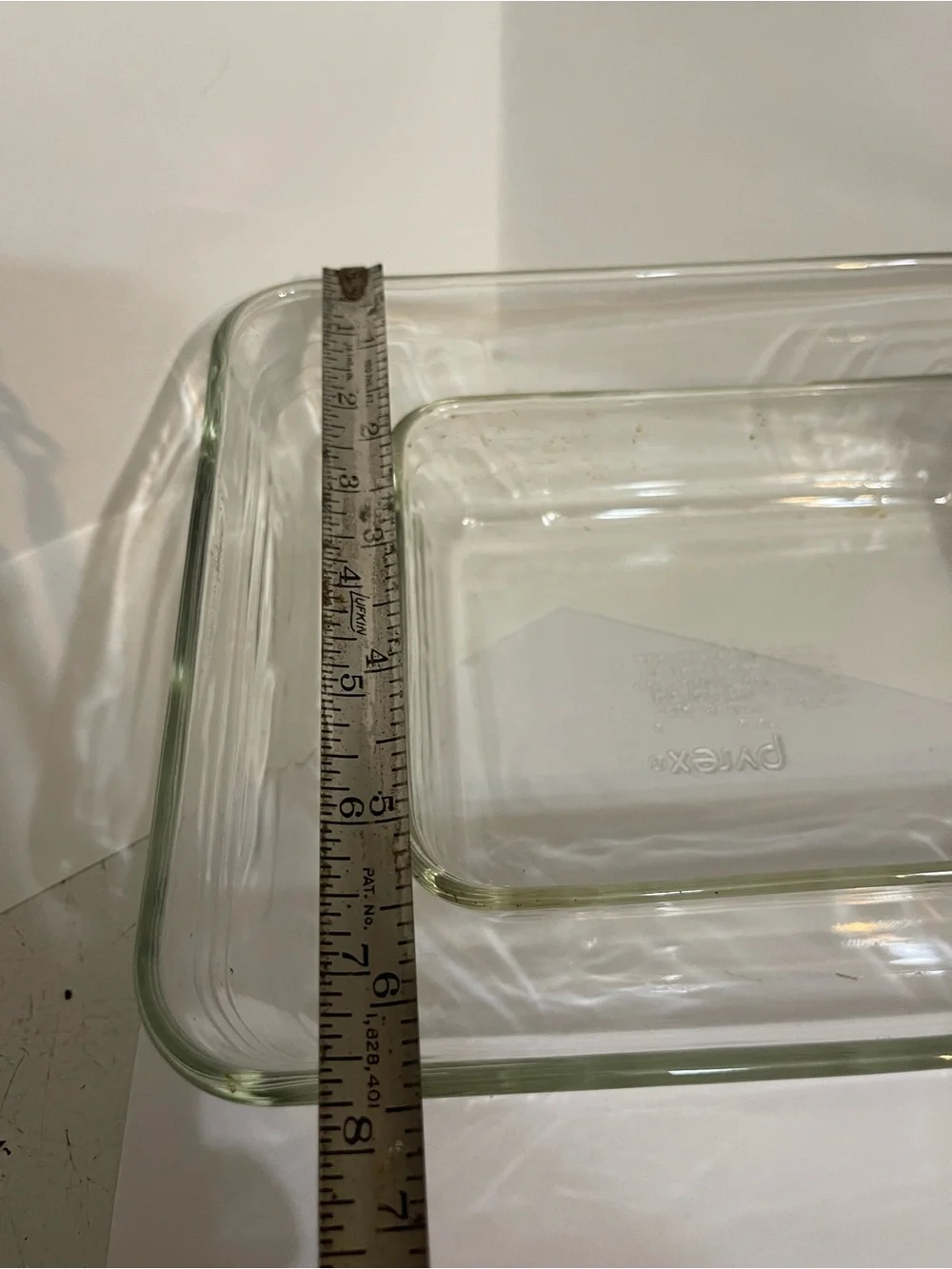 2 Rectangular Pyrex Aqua Glass baking Dishes Medium & Small